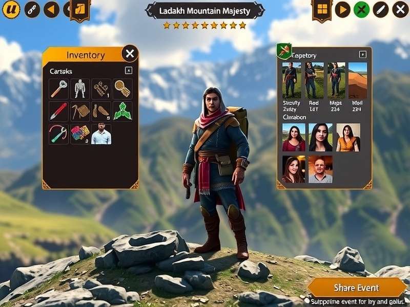 Ladakh Mountain Majesty gameplay screenshot showing Himalayan landscape